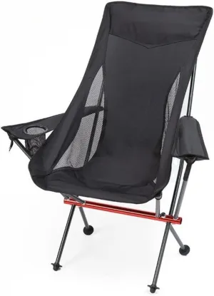 Camping Chairs Outdoor Camping High Back Chair Portable Ultralight Seat Collapsible Backpacking Chair with Soft Armrests for Hiking Portable Folding Chair (Color : B)