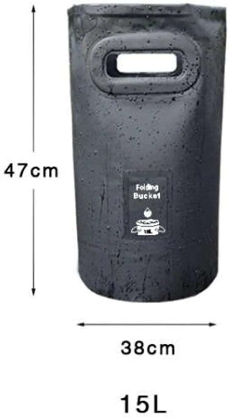 Camping Collapsible PVC Bucket, Multifunctional Water Container Storing Small Items Handwashing Basin (15L)
