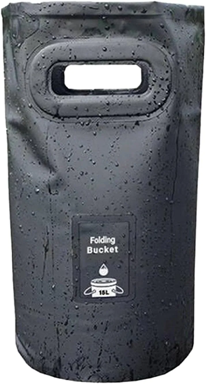 Camping Collapsible PVC Bucket, Multifunctional Water Container Storing Small Items Handwashing Basin (15L)