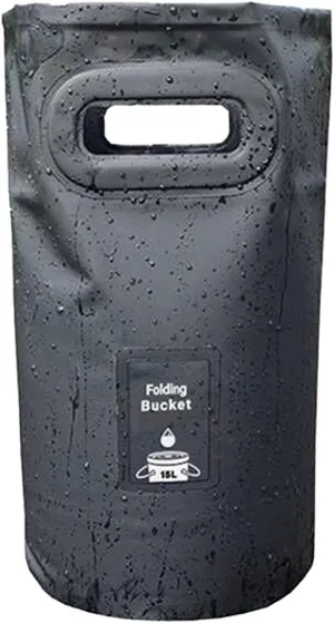 Camping Collapsible PVC Bucket, Multifunctional Water Container Storing Small Items Handwashing Basin (15L)