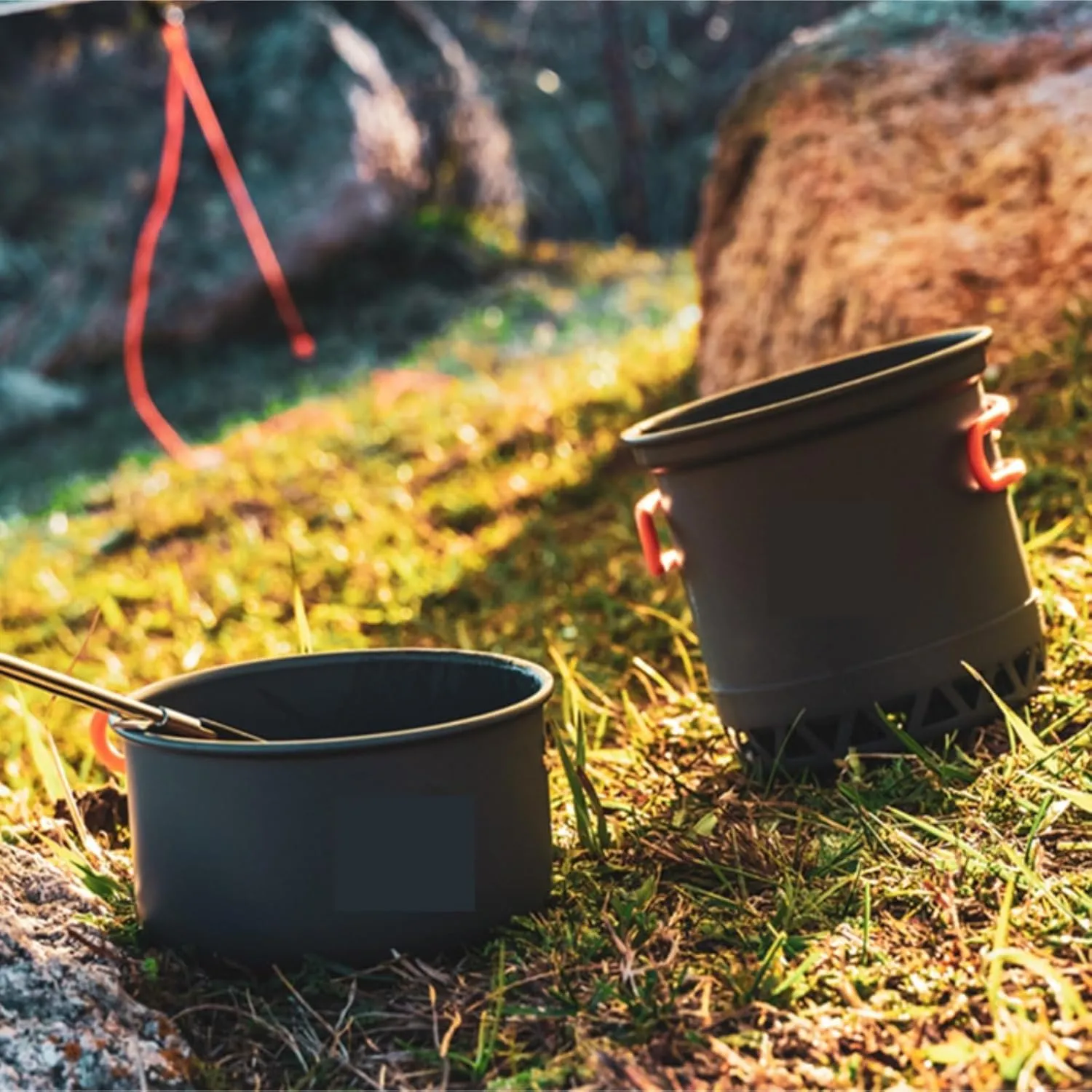 Camping Cookware, Camping Pot Set Energy-Gathering Heat-Collecting Camping Pot Portable Outdoor Cooker Portable Stove