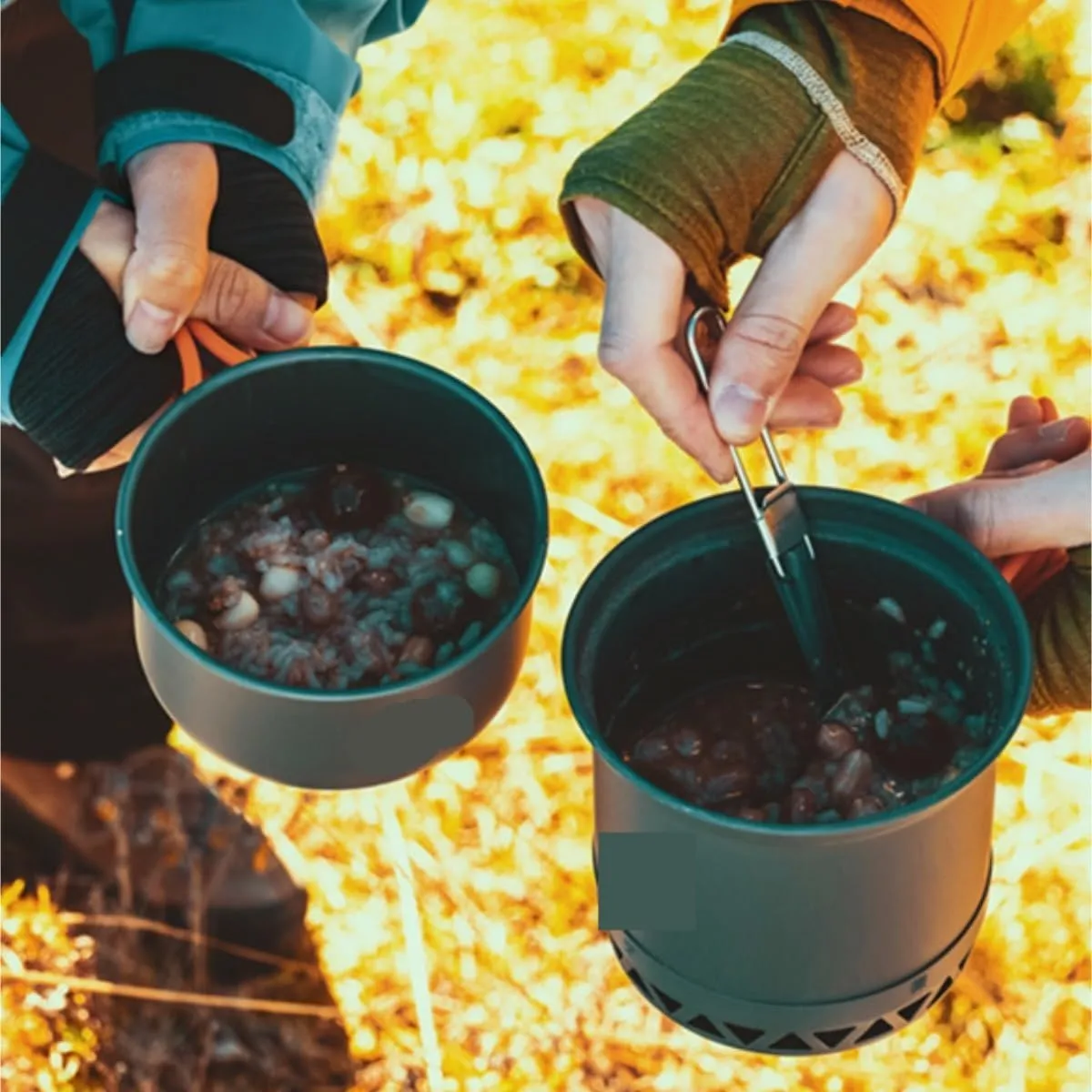 Camping Cookware, Camping Pot Set Energy-Gathering Heat-Collecting Camping Pot Portable Outdoor Cooker Portable Stove