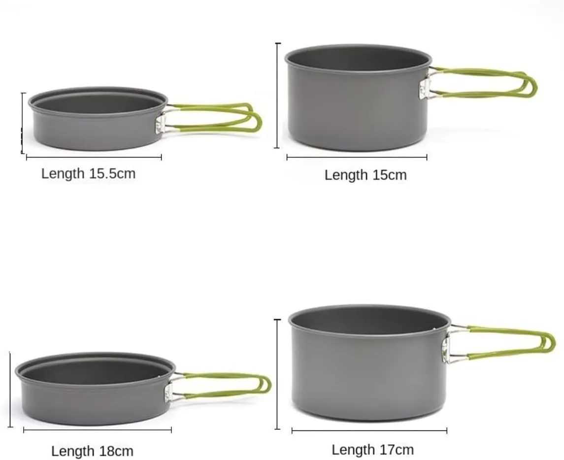 Camping Cookware, Camping Stove Set Pot Outdoor Multi-Person Picnic Camping Cooker Portable Non-Stick Pot Set Portable Stove