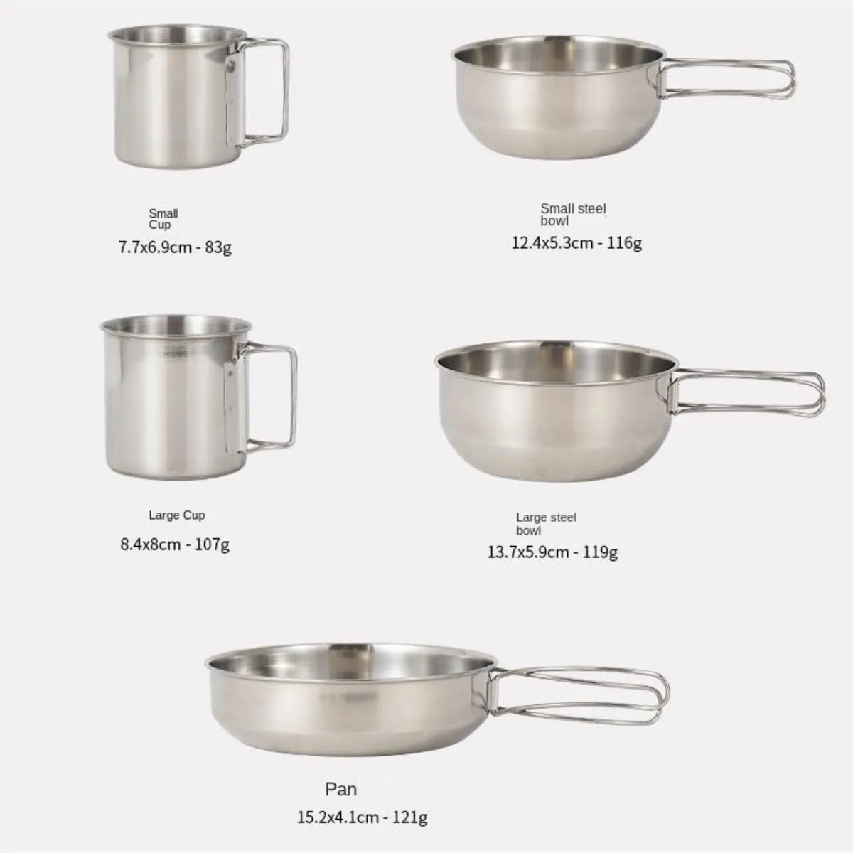 Camping Cookware, Outdoor 304 Stainless Steel Mountaineering Portable Pot Set Camping Picnic Tableware Cooker Portable Stove