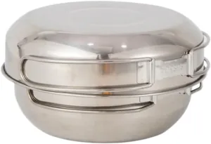 Camping Cookware, Outdoor 304 Stainless Steel Mountaineering Portable Pot Set Camping Picnic Tableware Cooker Portable Stove