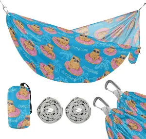 Camping Hammock Outdoor Hammocks for Outside Capybara Swimming Beach Trees Portable Lightweight with Pockets Tree Straps Indoor