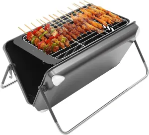 Camping Stove, 2-in-1 Portable Camping Grill with Foldable Legs& Carrying Handle for Camping, Tailgating, BBQ