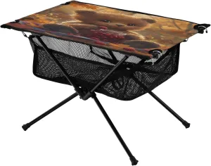 Camping Table Lightweight Portable Folding Table with Mesh Storage Net Bear Raspberry Ideal for Camping Hiking Beach Picnic Travel Backyard