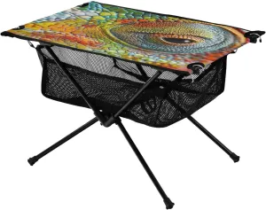 Camping Table Lightweight Portable Folding Table with Mesh Storage Net Chameleon Skin Ideal for Camping Hiking Beach Picnic Travel Backyard
