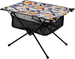 Camping Table Lightweight Portable Folding Table with Mesh Storage Net Orange Citrus Ideal for Camping Hiking Beach Picnic Travel Backyard