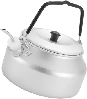 Camping Tea Pot Whistling Kettle Portable Stainless Steel Outdoor Stove Top Kettle with Ergonomic Handle for Camping and Outdoor Cooking
