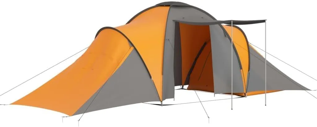 Camping Tent 4~6 Persons Family Tent Winter Tent for Outdoor Camping Hiking Travel Gray and Orange
