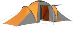 Camping Tent 4~6 Persons Family Tent Winter Tent for Outdoor Camping Hiking Travel Gray and Orange