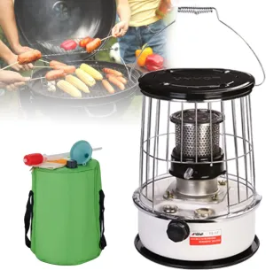 Camping Tent Stove, Large Tent Wood Burning Stove with 6 Flues, Outdoor Wood Burning Stove for Camping, Hiking, Traveling, Picnic