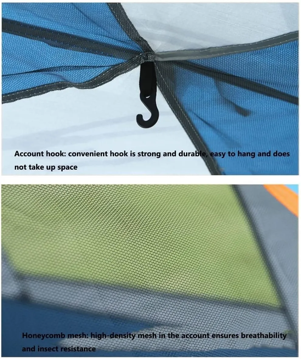 Camping Tents 3-4 Person 60 Seconds Set Up Camping Tent Waterproof Pop Up Tent with Top Rainfly Instant Cabin Tent Advanced Venting Design (Color : Blue, Size : 34 People 200 * 200 * 135CM)