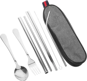Camping Utensils Cooking Set Stainless Steel Portable Tableware Dining Ware Set