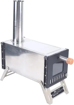 Camping Wood Stove Stainless Steel Mini Tent Wood Stove Wood Burning Stove for Outdoor Activity Cooking Garden Camping