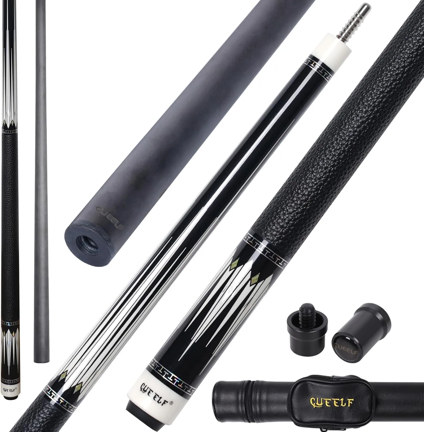Carbon Fiber Pool Cue Stick 12.5mm Low Deflection Cue Stick Professional Pool Cue Stick with Case