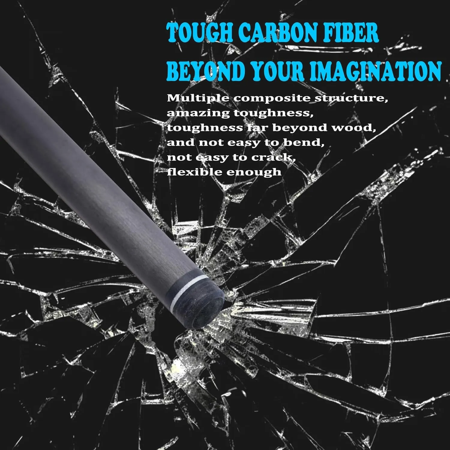 Carbon Fiber Pool Cue Stick 12.5mm Low Deflection Cue Stick Professional Pool Cue Stick with Case