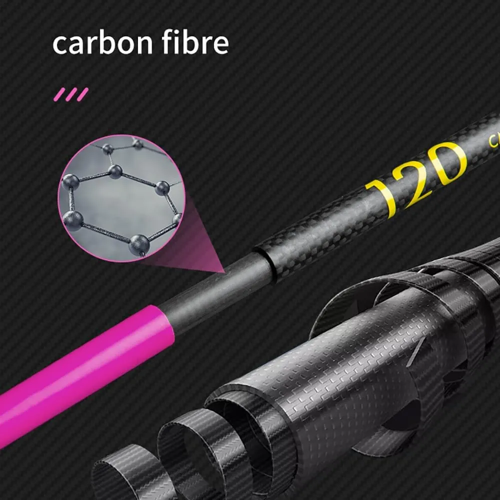 Carbon Fiber Trekking Poles 2 Collapsible and Ultralight Hiking Sticks for Backpacking Gear, Camping, Mountaining, Walking