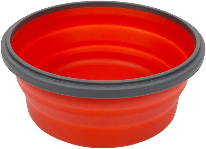 CARTINTS Red Collapsible Food Storage Bowls Silicone Travel Bowls with Leakproof Lids, Microwave and Freezer Safe, Set of 4