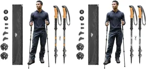 Cascade Mountain Tech Trekking Poles - Aluminum Hiking Walking Sticks with Cork Grip and Extended Down Grip Plus Tip Kit