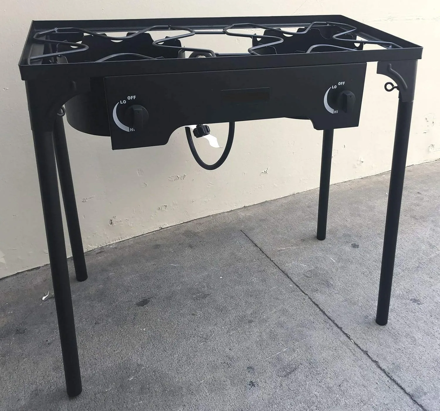 Cast Iron Free Stand LP Propane Double Burner Cooking Stove Range Outdoor Cooker
