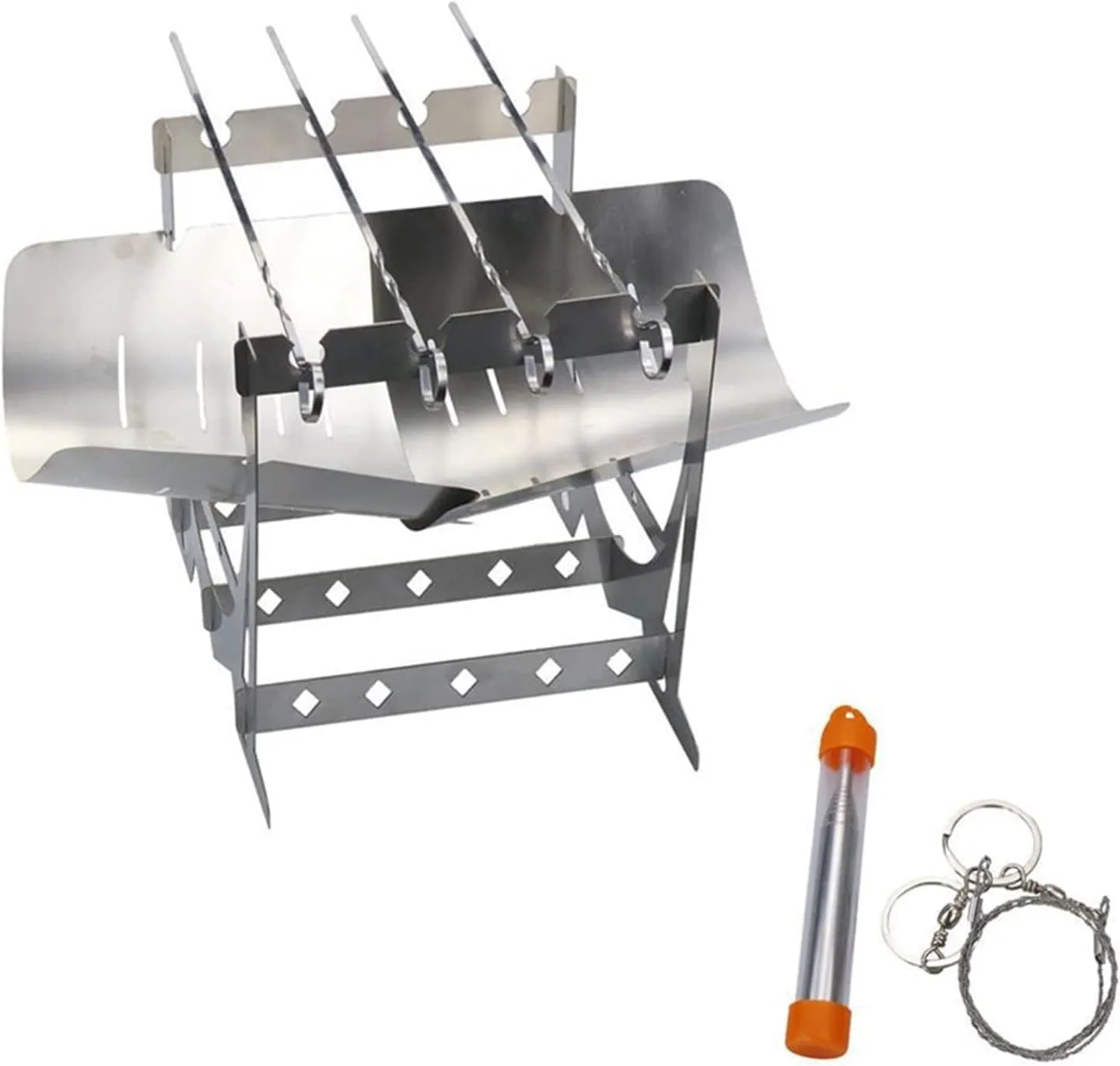 Charcoal Grills Outdoor BBQ Grill Stove High-Temperature Fire-Resistant Camping Barbecue Bonfire Fire Rack for Backpacking Hiking Picnic