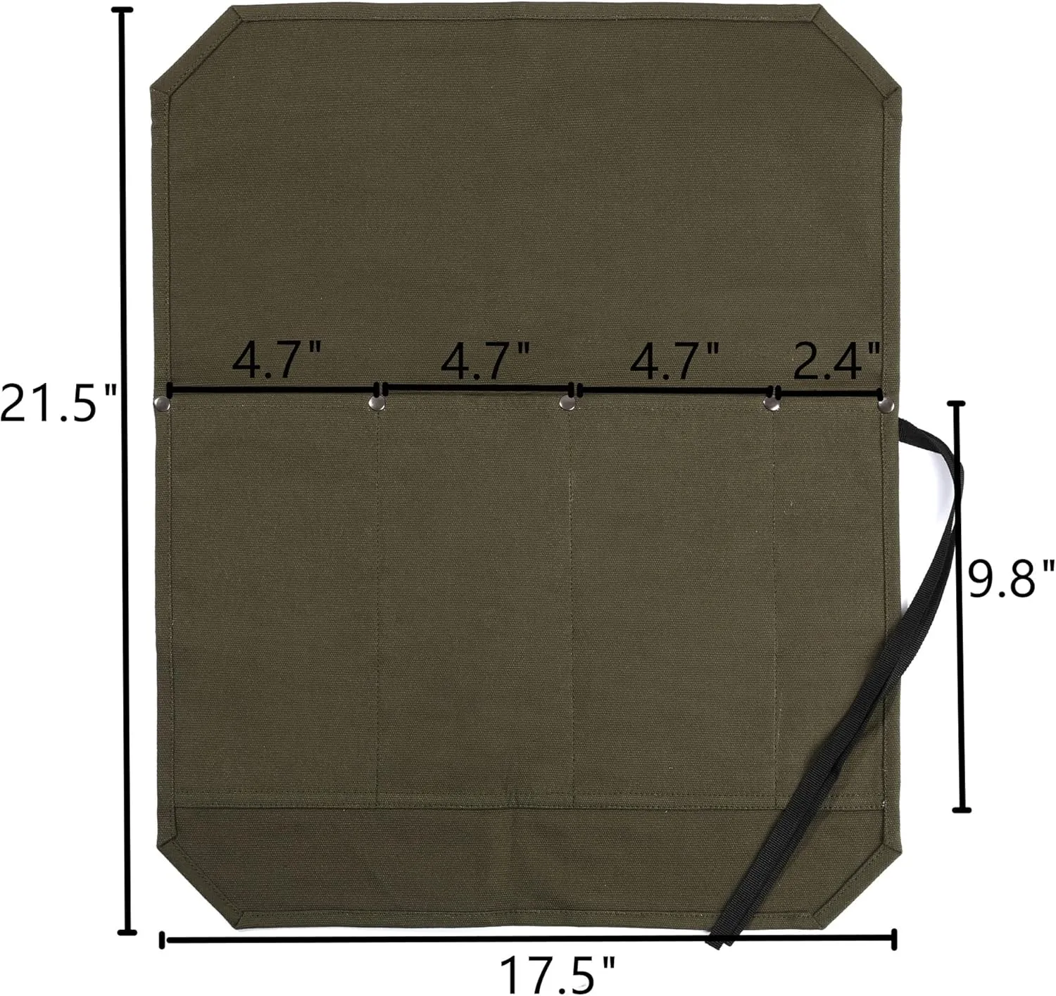 Chef's Knife Roll Bag, Durable 16oz Waxed Canvas Knife Case with 4 Slots Professional Chef's Knife Bag with Anti Cutting Fabric Inside