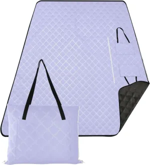 CHIFIGNO Lavender Violet Sand Free Beach Blanket Waterproof Outdoor Playmat Camping Blanket Pink Picnic Blanket Foldable 80" x 60"