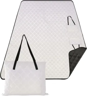 CHIFIGNO Magnolia Floral White Gradient Waterproof Beach Blanket Sandproof Picnic Supplies Foldable Mat Print Camping Blankets for Grass 80" x 60"