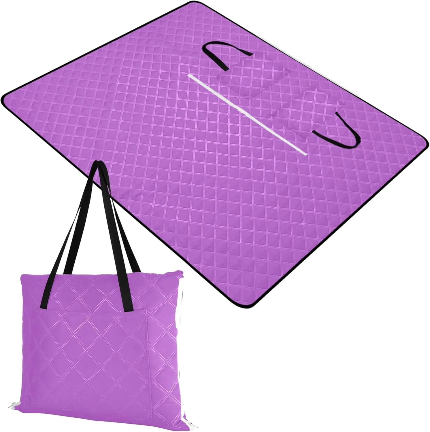 CHIFIGNO Medium Orchid Picnic Supplies Foldable Mat Beach Mat Sand Free Waterproof Outdoor Playmat Camping Blanket 80" x 60"