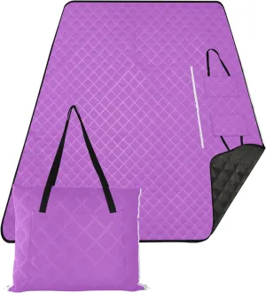 CHIFIGNO Medium Orchid Picnic Supplies Foldable Mat Beach Mat Sand Free Waterproof Outdoor Playmat Camping Blanket 80" x 60"
