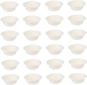 CHILDWEET 50Pcs Bowls Soup Containers for Camping Takeaway Food Bowls Natural Color Design Safe and Practical Dining