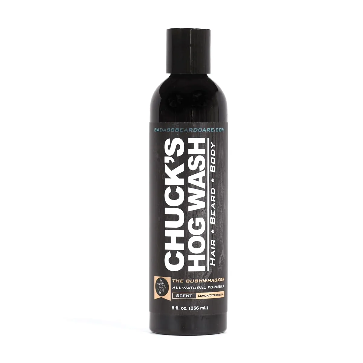 Chuck's Hog Wash - All Natural Beard and Body Wash - The Bushwhacker Scent, 8oz - Leaves Your Beard Softer Than its Ever Been and is Suitable for Daily Use