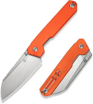 CIVIVI Hid Folding Pocket Knife, 4.14" Swedish 14C28N Blade G10 Handle Nested Liner Lock Kitchen Knife with Thumb Stud Opener, Ideal for Outdoor Use Camping Hiking and EDC C23008-4, Orange