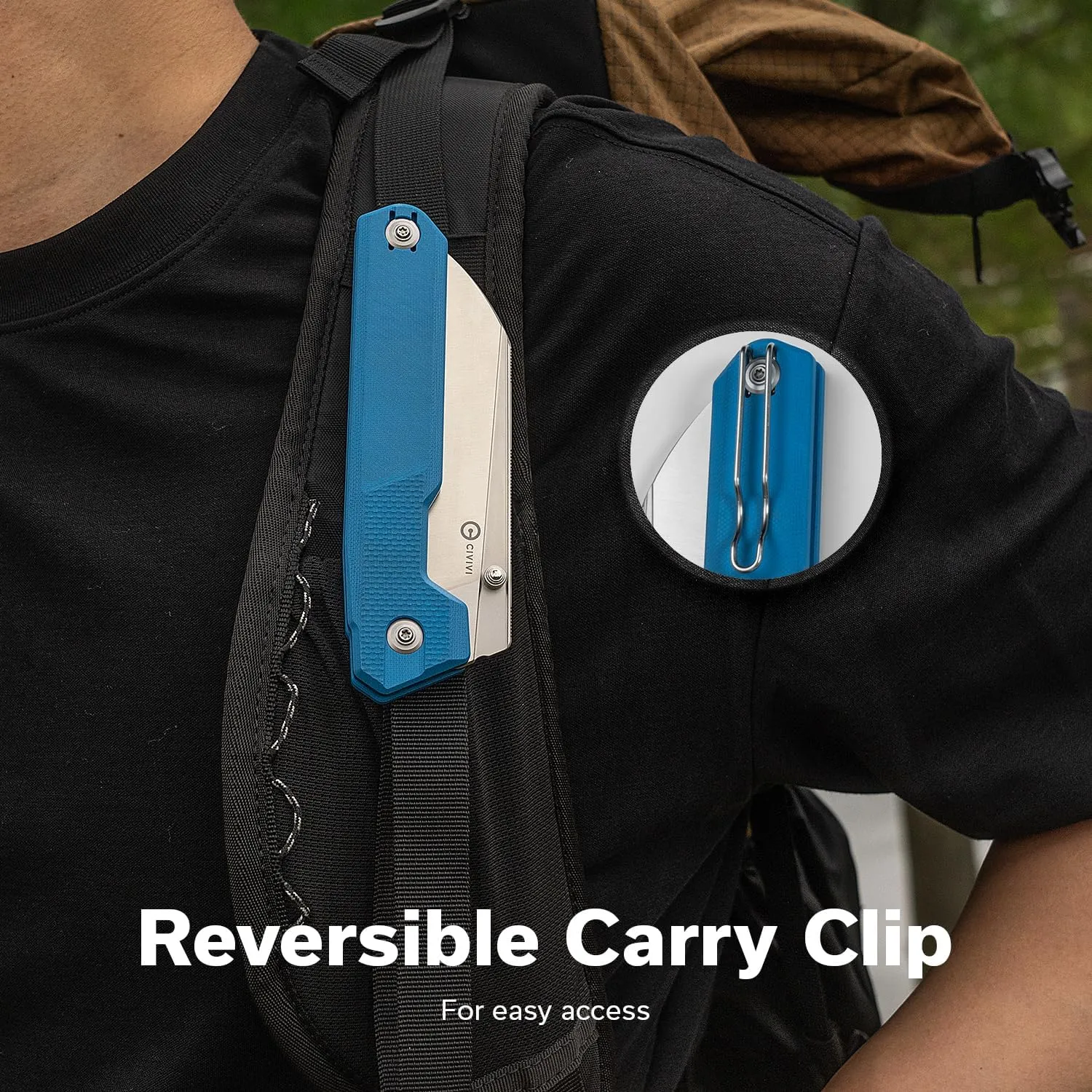 CIVIVI Hid Folding Pocket Knife, 4.14" Swedish 14C28N Blade G10 Handle Nested Liner Lock Kitchen Knife with Thumb Stud Opener, Ideal for Outdoor Use Camping Hiking and EDC C23008-5, Blue