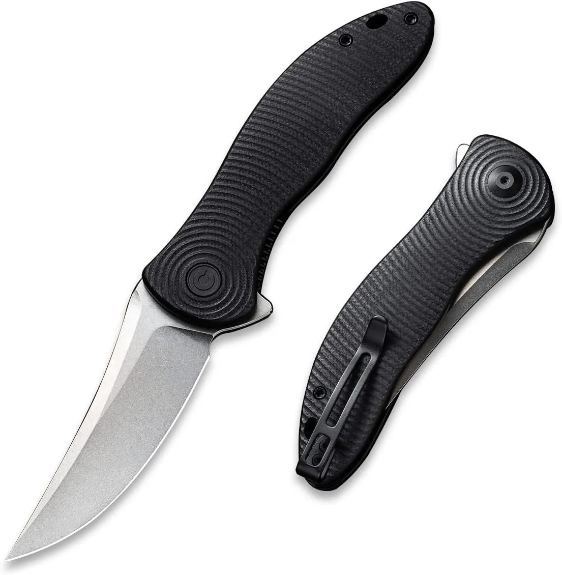 CIVIVI Pocket Folding Knife For EDC, 3.24" Nitro-V Stonewashed Trailing Point Blade, Jim O’Young Synergy 3 Liner Lock Knife C20075A-1