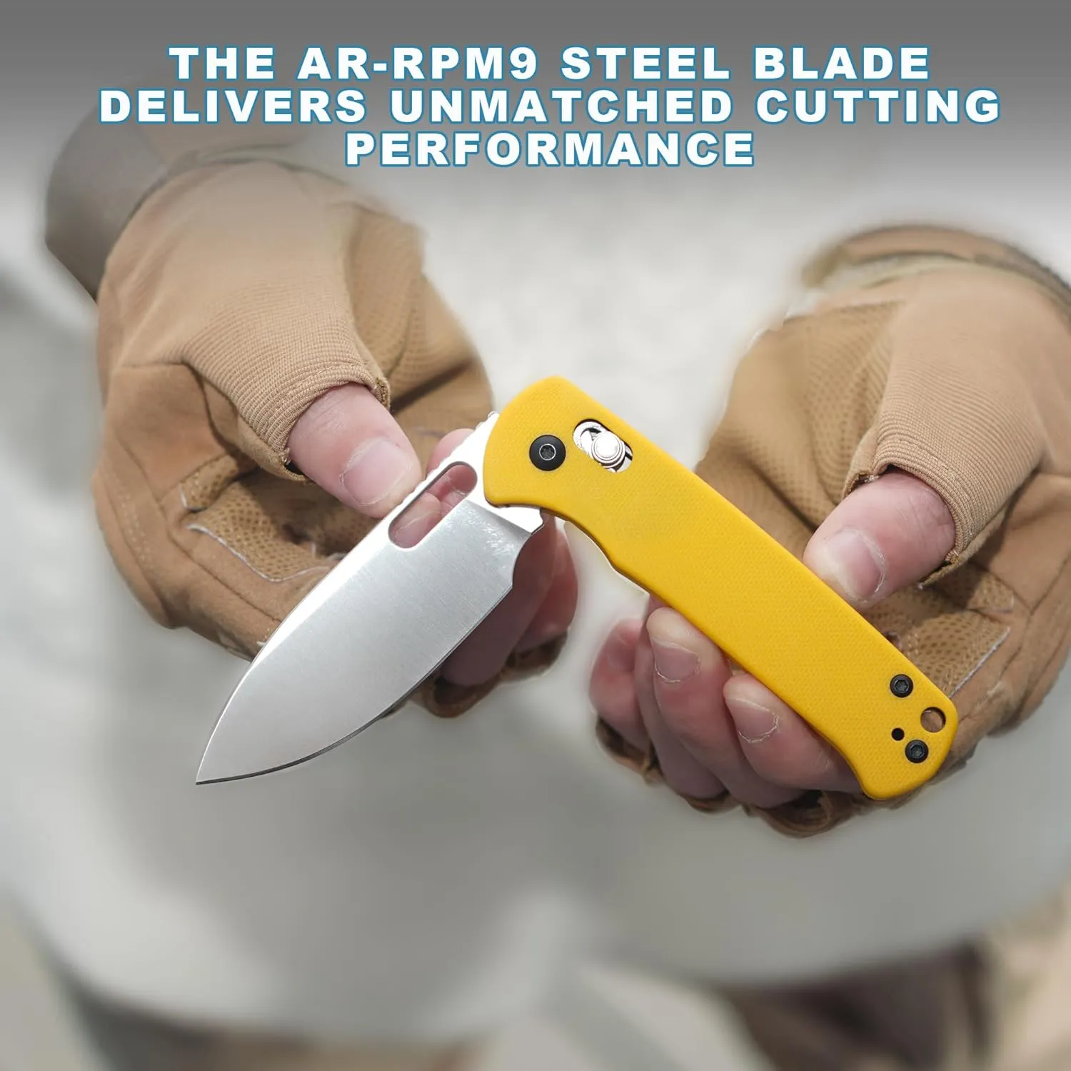 CJRB Hectare Folding Pocket Knife, 3.15" AR-RPM9 Powder Steel Blade G10 Handle Small EDC Knife With Pocket Clip for Men Women, Sharp Camping Survival Hiking Knives J1935 (Green)