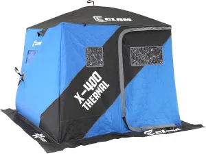 CLAM Portable Fishing Angler Thermal Hub Shelter Tent with Anchor Straps, Carrying Bag