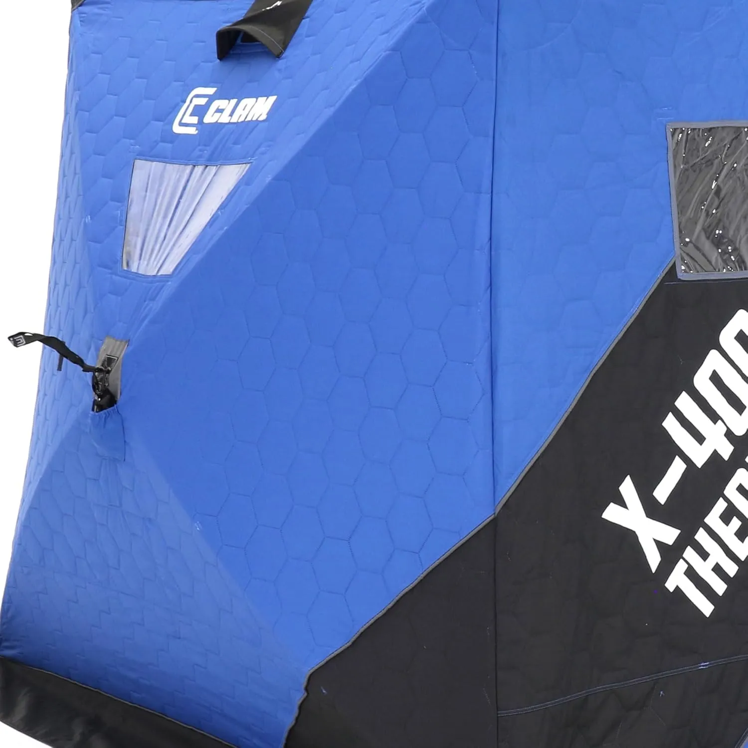 CLAM Portable Fishing Angler Thermal Hub Shelter Tent with Anchor Straps, Carrying Bag