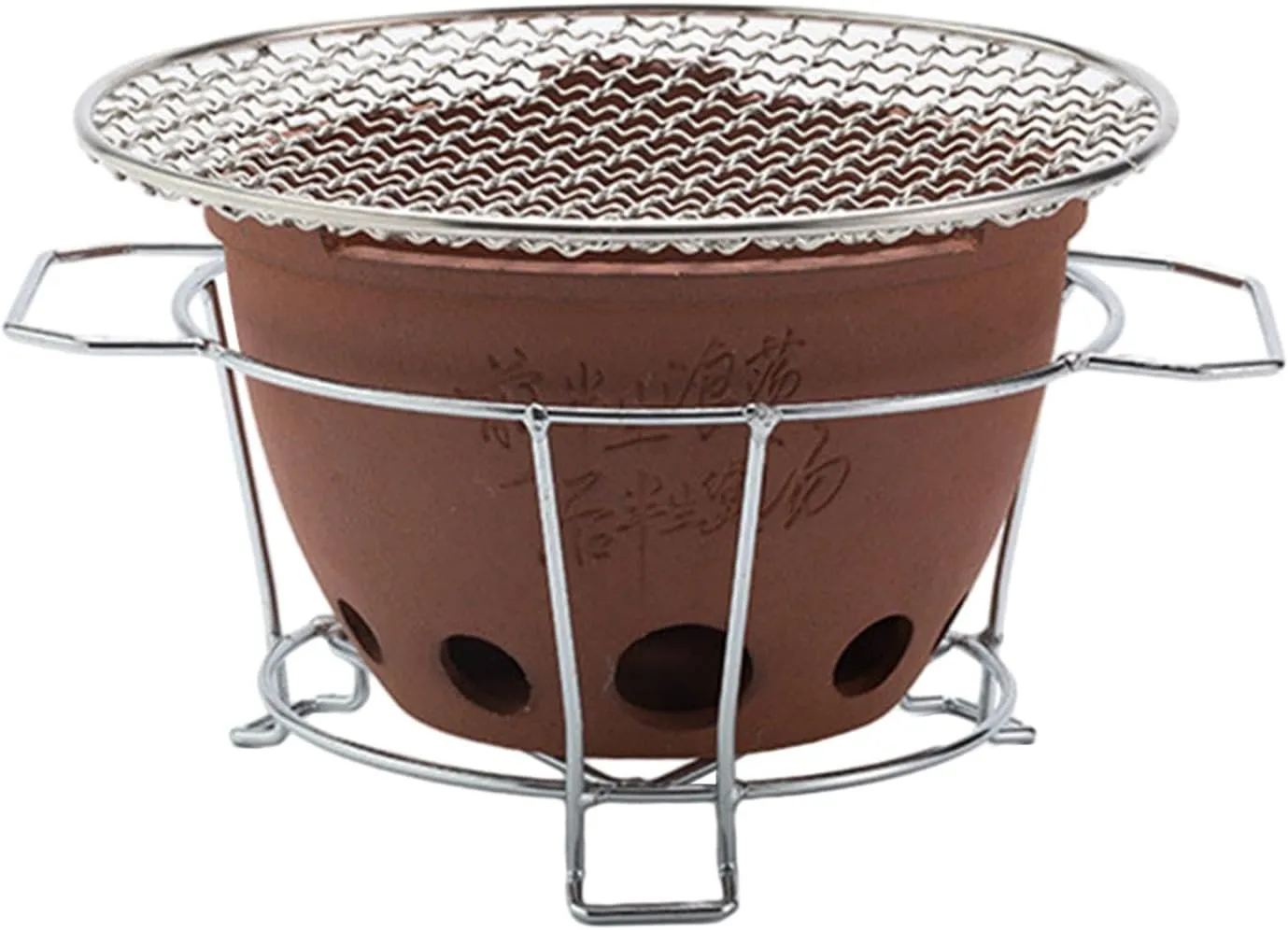 Clay Stove Camping Grill Stove, Japanese Tabletop BBQ Grill Charcoal Grill, Tabletop BBQ Grill for Backpacking Hiking Outdoor, with stoves Rack