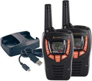 Cobra ACXT390 Walkie Talkies - Rechargeable, Lightweight, 22 Channels, 23-Mile Range Two-Way Radios with VOX (2-Pack)