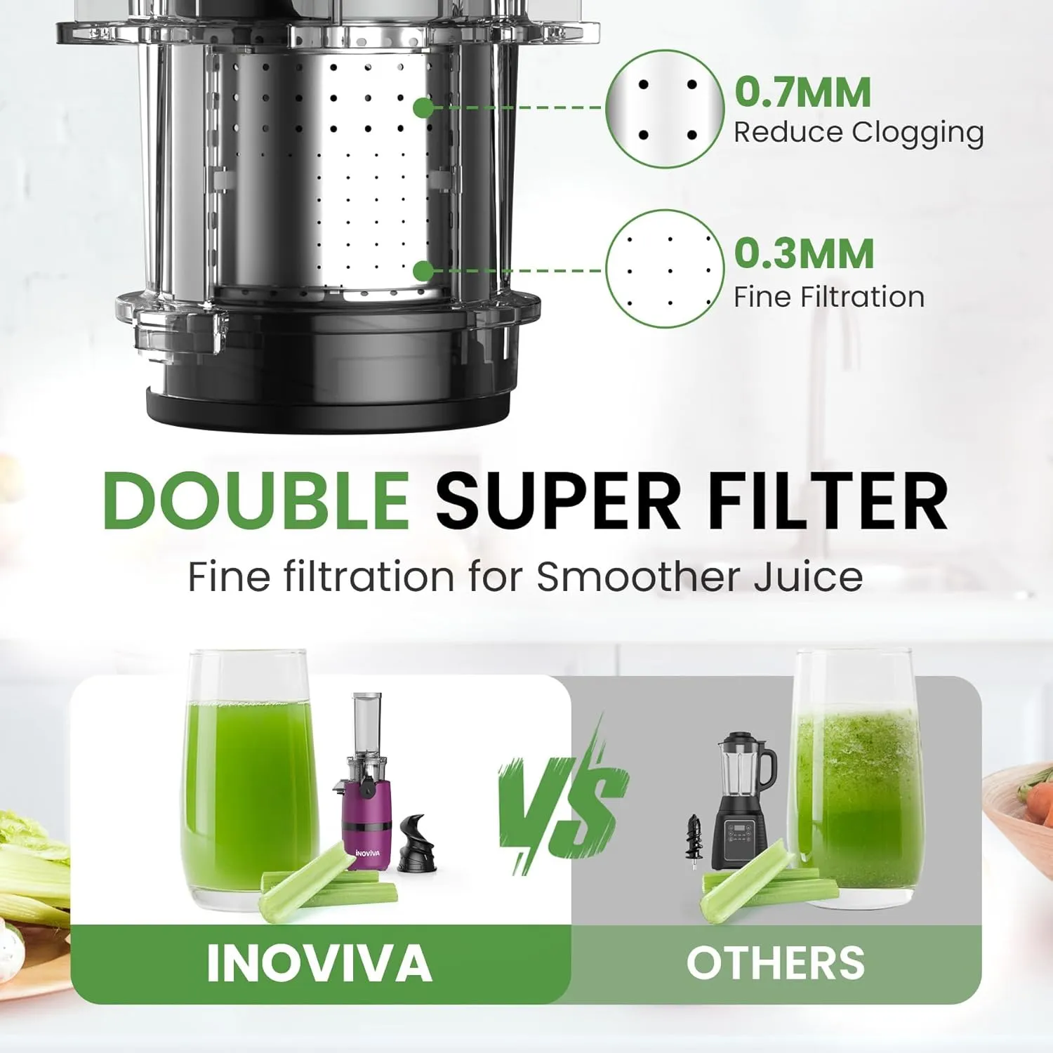 Cold Press Juicer, INOVIVA Masticating Juicer Machines Compact, Slow Juicer with 70 RPM Low Speed, Juice Maker for Vegetable & Fruit, Portable Juice Extractor High Juice Yield & Easy to Clean, Pink
