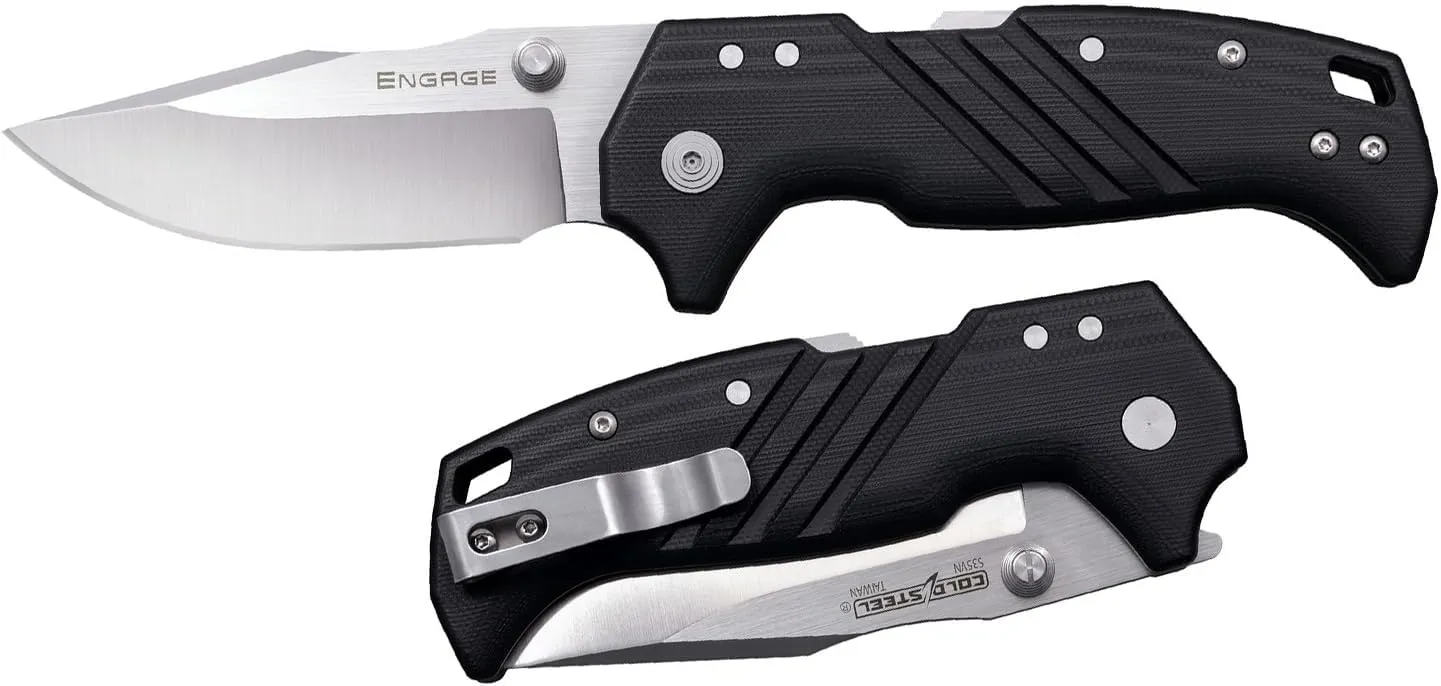 Cold Steel Engage 3.5" S35VN Steel Razor-Sharp Blade 4.7" G-10 Handle Everyday Carry Tactical Pocket Folding Knife w/Atlas Lock Mechanism