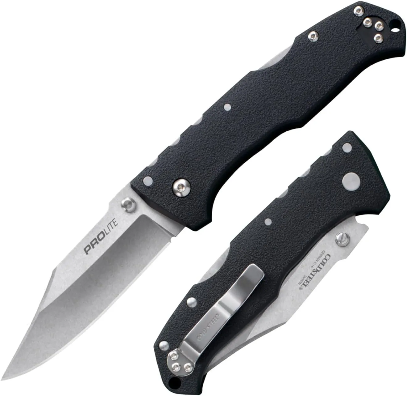 Cold Steel Pro Lite 3.5" 4116SS Clip Point Razor-Sharp Blade 4.5" GFN Handle Everyday Carry Pocket Folding Knife w/Tri-Ad Lock