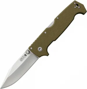 Cold Steel SR1 S35VN Steel 4" Blade G-10 Handle Tactical Self-Defense Folding Knife with Tri-Ad Locking Mechanism and Pocket/Belt Clip