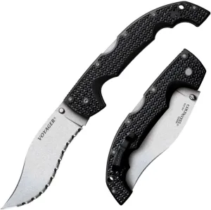 Cold Steel Voyager XL Vaquero 5.5" AUS10A Kukri Razor-Sharp Blade 6.75" Griv-Ex Handle Everyday Carry Tactical Folding Knife w/Tri-Ad Lock