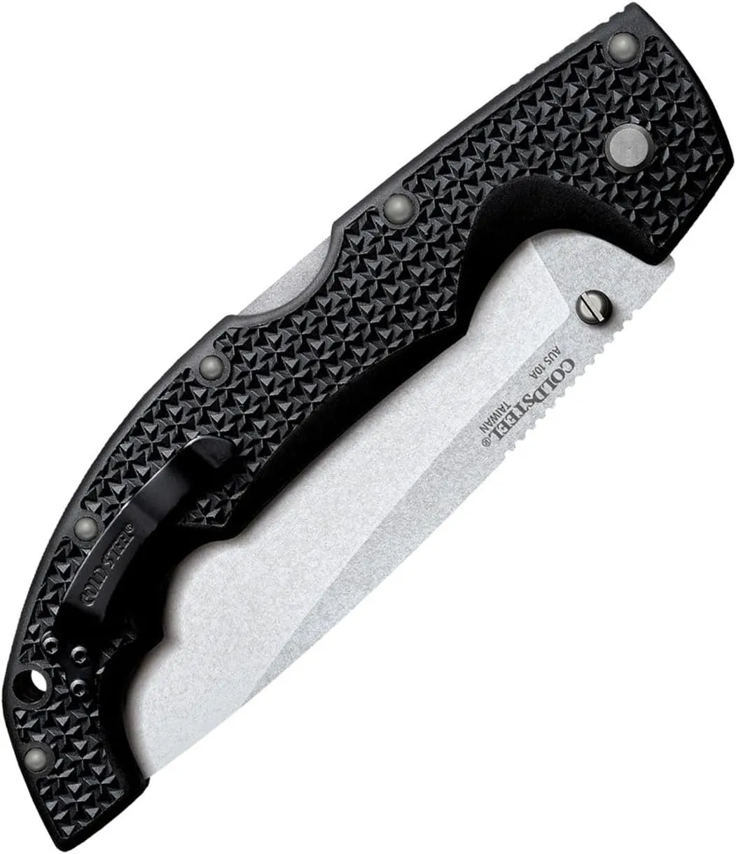 Cold Steel XL Voyager 5.5" AUS10A Drop Point Razor-Sharp Blade 6.75" Griv-Ex Handle Everyday Carry Tactical Folding Knife w/Tri-Ad Lock
