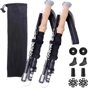 Colefunmit Cork Grip Trekking Poles 2 Pack